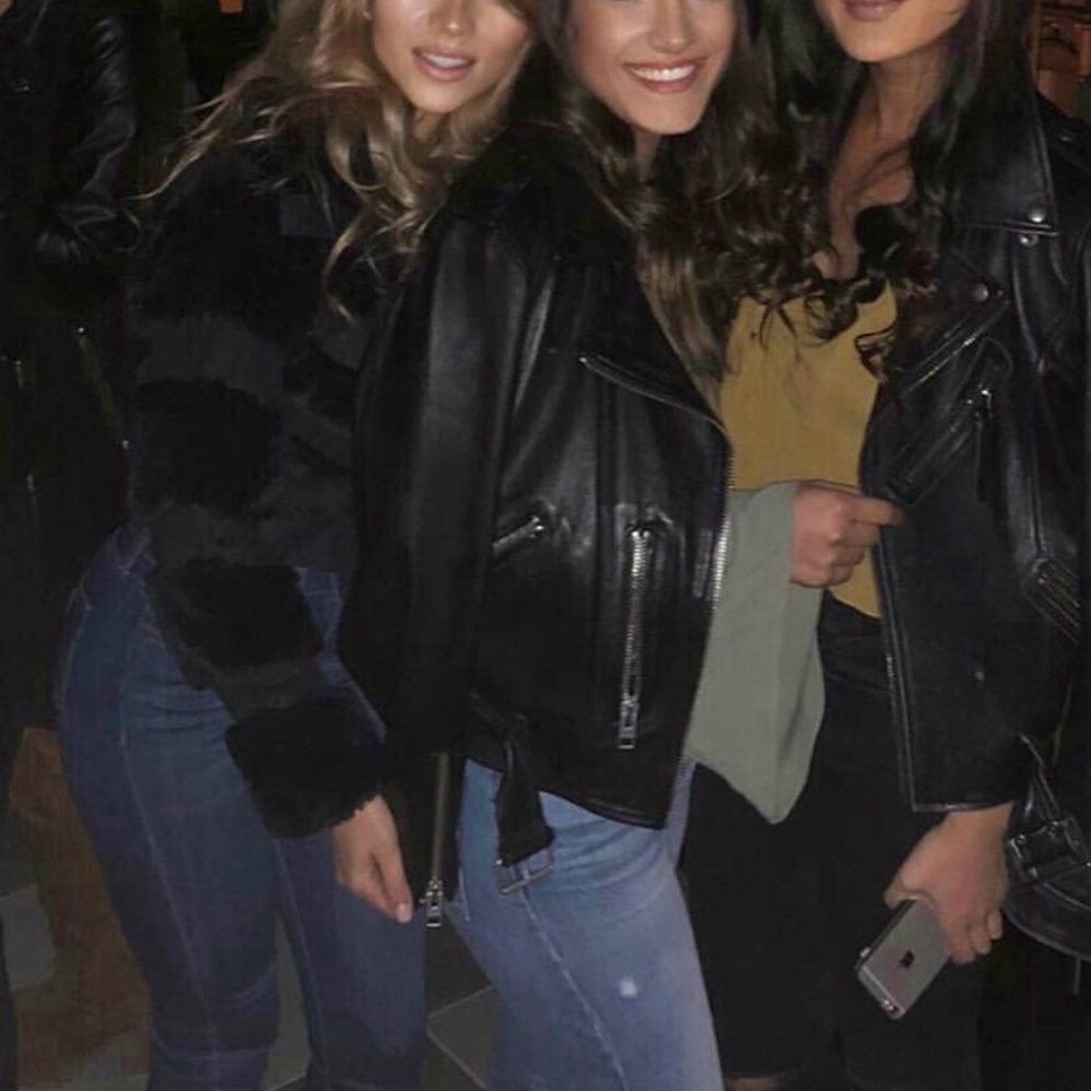 Bebe Faux Fur and Suede Crop Jacket